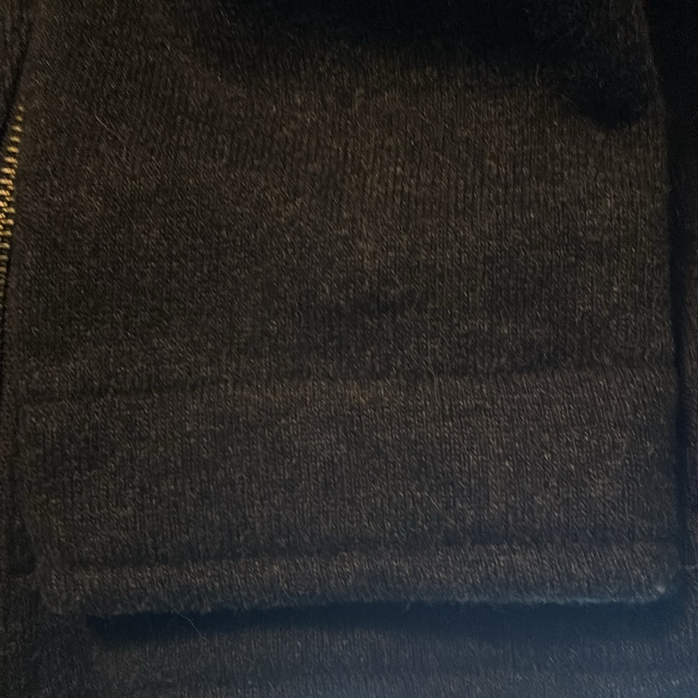 Eileen Fisher Moto Asymmetrical Zip Up Wool Blend Sweater Jacket Dark Gray XS - Picture 7 of 10